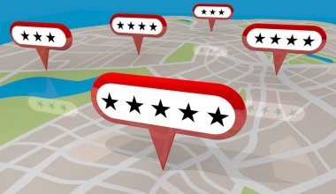 Five Star Review Recommendation Map  clipart