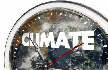 Climate Change Clock Earth Hands  clipart