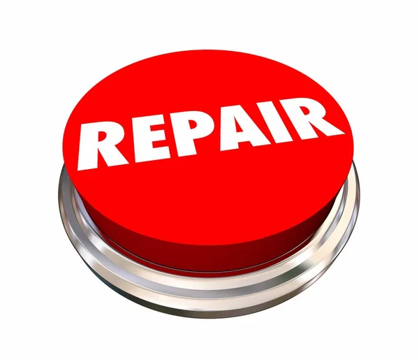 Reparatur runder roter Knopf — Stockfoto