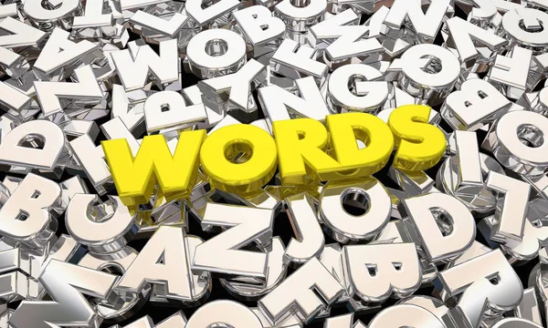 Worte Kommunikation glänzende Buchstaben — Stockfoto