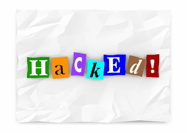 Hacked Ransom Note Digital Hacking Computer — Stock Photo, Image