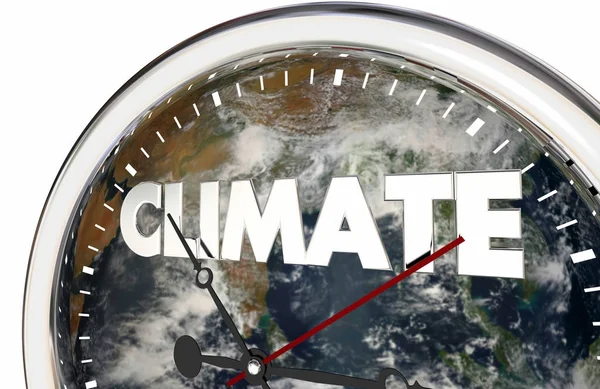 Climate Change Clock Earth Hands — Stock Photo, Image