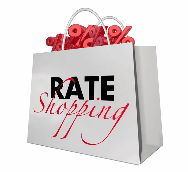 Rate Shopping Bag Interest Lowest — Stock Photo, Image
