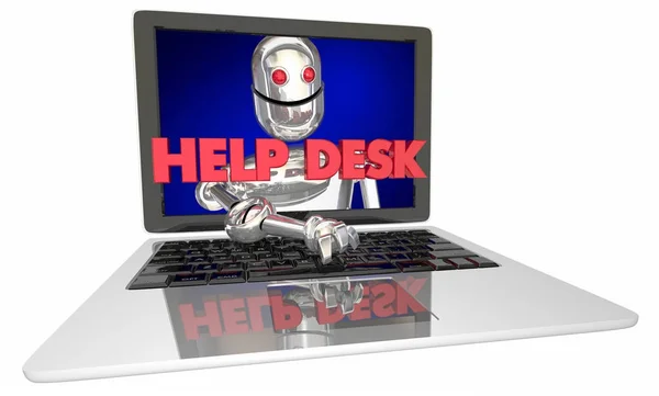 Help Desk Robot Computer Laptop — Stockfoto