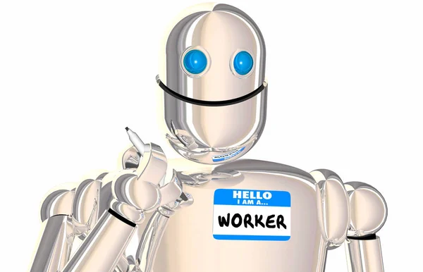 Robot Worker Nombre de empleado automatizado —  Fotos de Stock