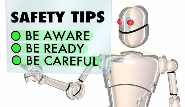 Veiligheid Tips Robot worden bewust — Stockfoto