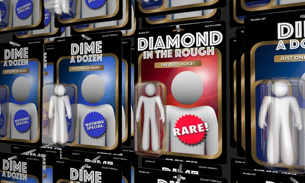 Diamond in the Rough Vs Dime a Dozen Candidatos — Fotografia de Stock