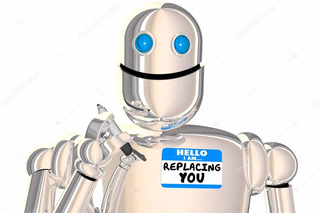 Replacement Worker Robot Name Tag  
