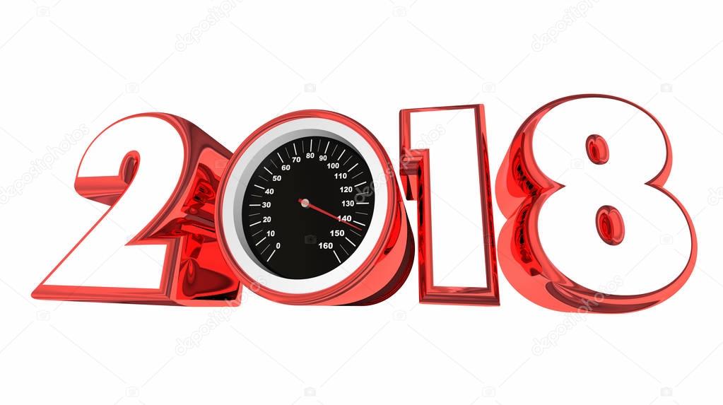 2018 Speedometer New Year Goals Success  
