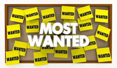 Most Wanted Desired List Bulletin Board Sticky Notes  clipart