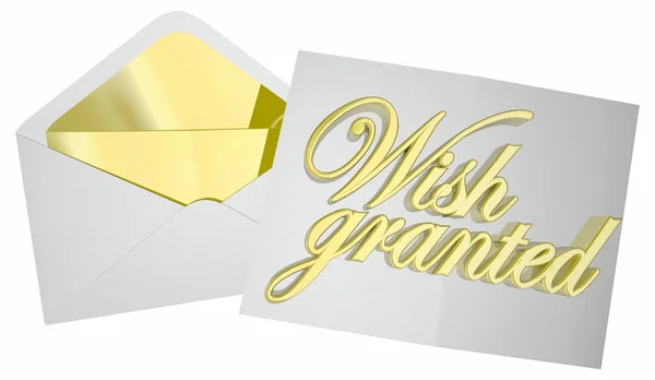 Desejo Concedido sonho preenchido Envelope Carta — Fotografia de Stock
