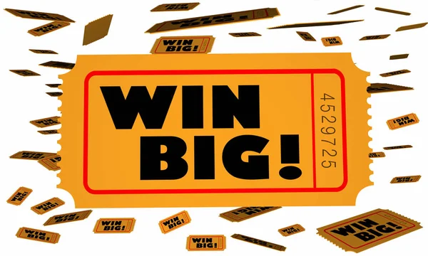 Win Big Tickets Falling Enter Contest Winner — Stock Photo, Image