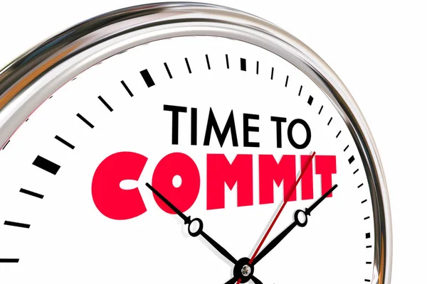 Tijd om het plegen van gelofte belofte volgen via klok — Stockfoto
