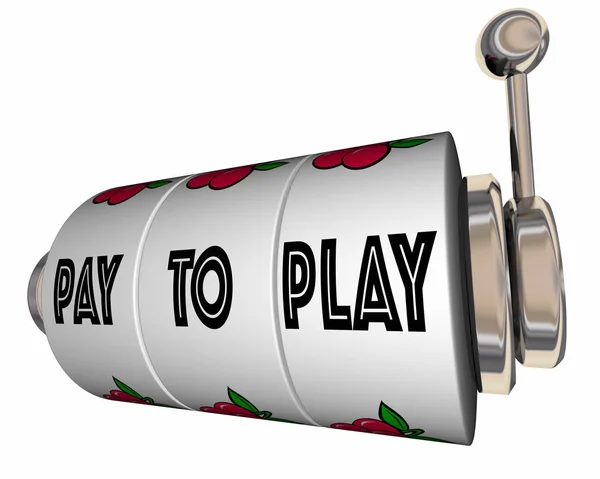 Pay to Play Slot Machine Wheels Bribe Illegal Rigged — Stock Photo, Image