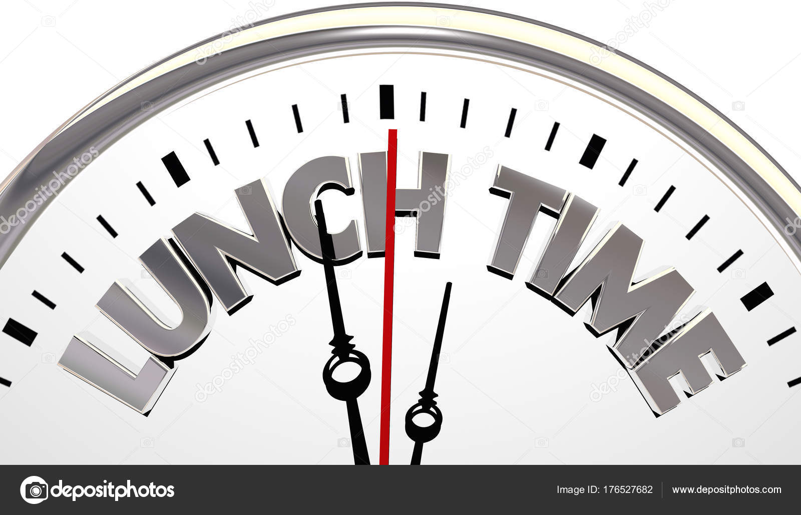 Lunch Time Clock At Work 3d Illustration Stock Photo By, 46% OFF