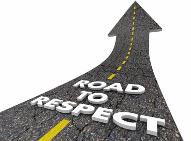 Road to Respect Reputation Good Esteem Treatment Words  clipart
