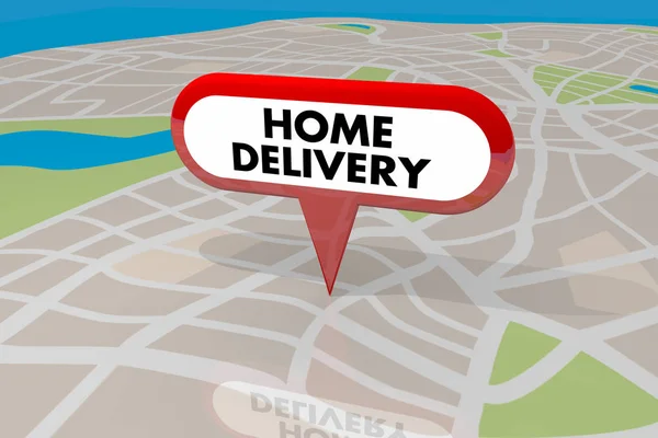 Home Delivery Service Karte Pin Versand Handhabung — Stockfoto