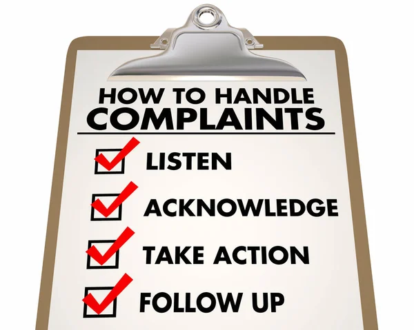 How to Handle Complaints Customer Service Checklist — Stock Photo, Image