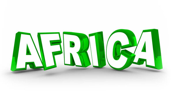 Africa Word Letters Continent Geography 3d Illustration
