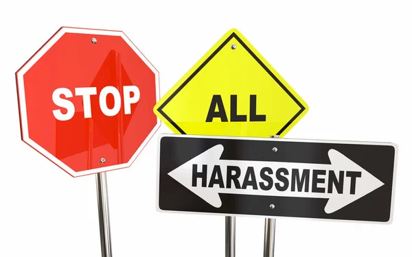 Stop All Harassment Abuse Road Signs — Stock Photo, Image