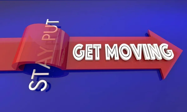 Get Moving Vs Rimani Messo Freccia Movimento Attivo — Foto Stock