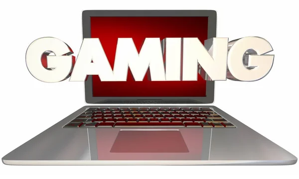 Ігровий ноутбук комп'ютер грати онлайн ігри — стокове фото