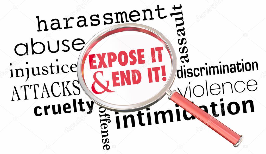 Expose End Harassment Abuse Assault Magnifying Glass 