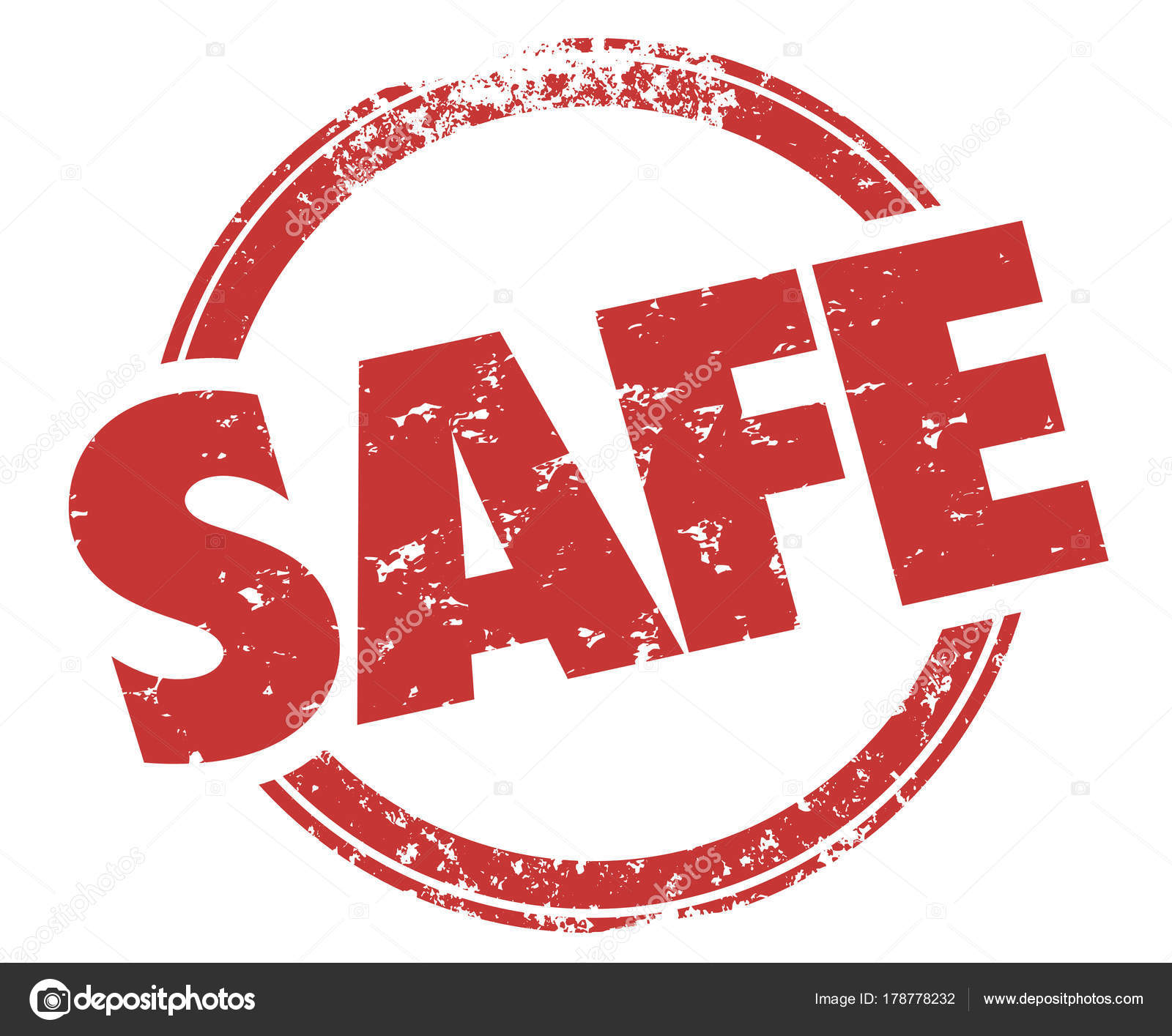 Safe Round Red Sign Stock Photo by ©iqoncept 178778232