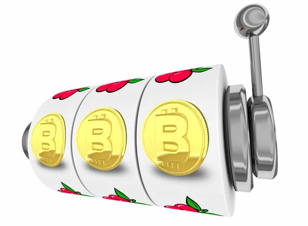 Bitcoin slotmachine munten — Stockfoto