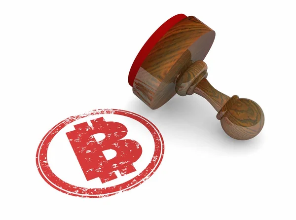Bitcoin stempel symbool — Stockfoto