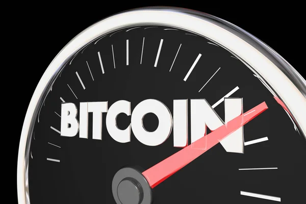 Bitcoin kryptowaluta prędkościomierz — Zdjęcie stockowe