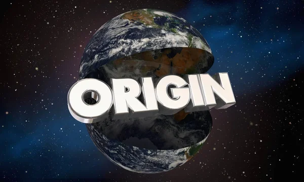 Origin word, Earth — Stock Photo, Image