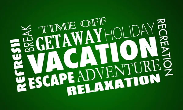 Collage di parole di vacanza — Foto Stock