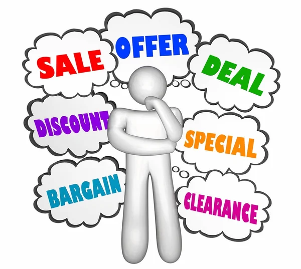 Sale Discount Deal Thinker — Stock Photo, Image