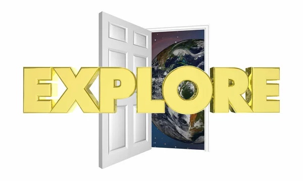 Explore Word Door Opening — Stock Photo, Image