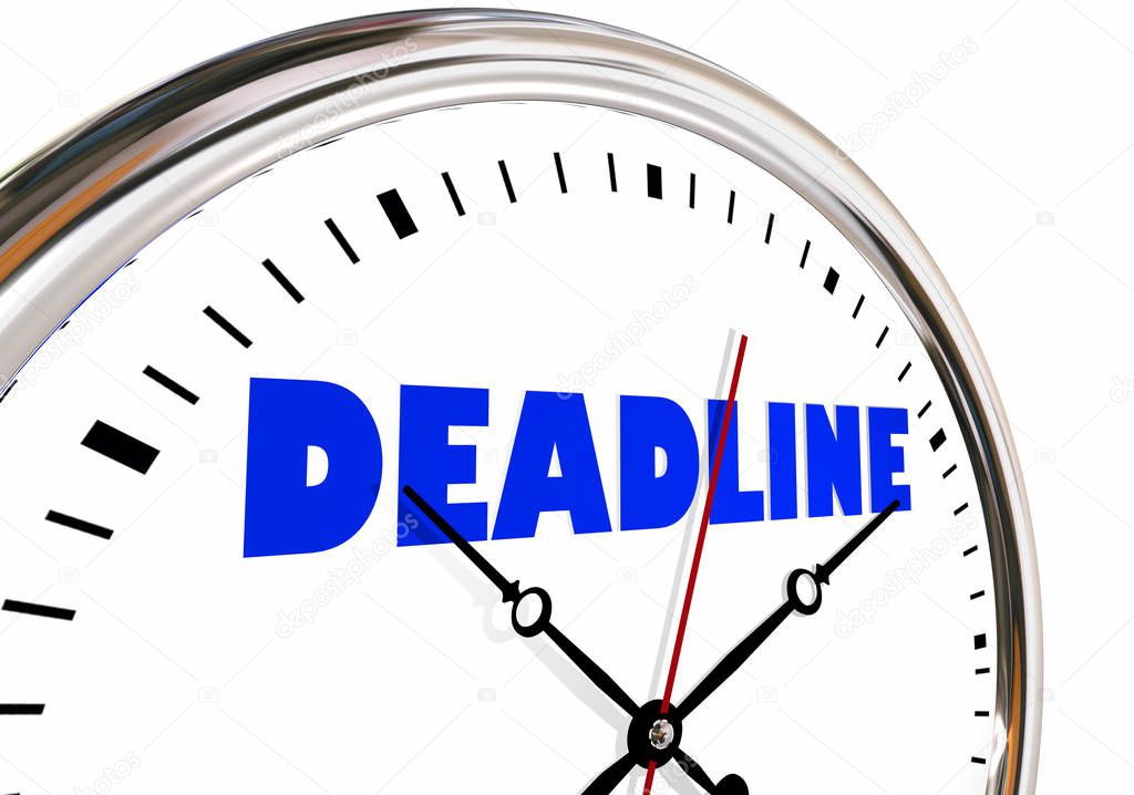 Deadline Clock Due Limited Time Hands Ticking 