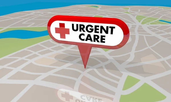 Urgent Care Map Pin Location — Stock Photo, Image