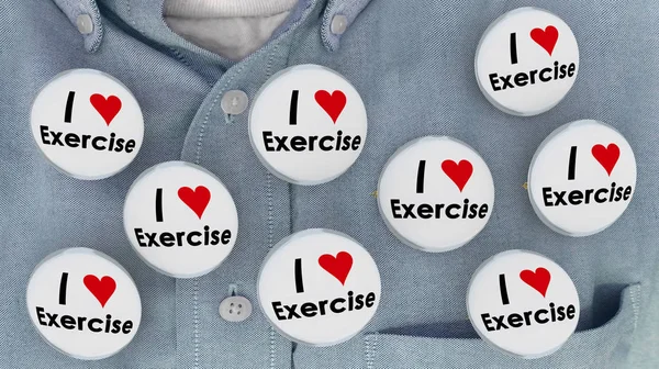 I Love Exercise Pins, Buttons — Stock Photo, Image