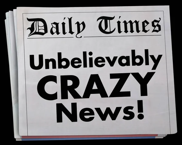 信じられないほどクレイジー ニュース ヘッドライン衝撃驚き非常識な イラスト — ストック写真
