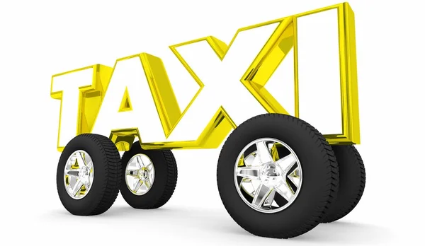 Taxi Hail Ride Compartir Alquiler Coches Vehículo Ilustración — Foto de Stock