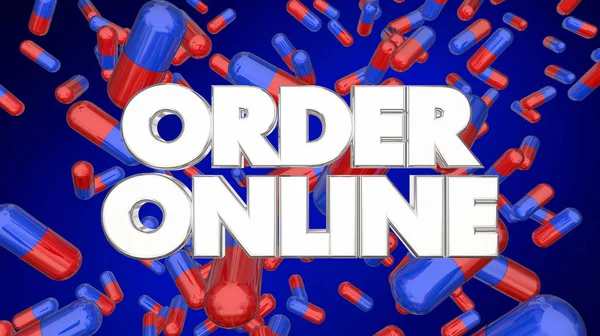 Ordem Internet Farmácia Prescrição Medicina Ilustração — Fotografia de Stock