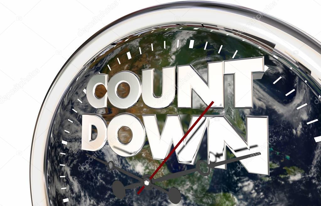 Countdown Earth Clock Environmental Disaster Planet 3d Illustration - Elements of this image furnished by NASA