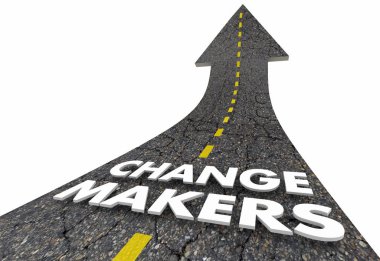 Change Makers Road Arrow Up Improvement Innovation 3d Illustration clipart