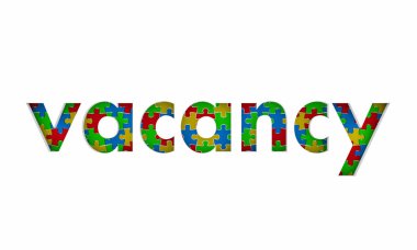 Vacancy bulmaca adet açılış kelime 3d çizim