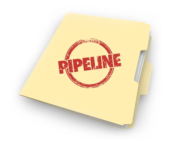 Prospettive Vendita Pipeline Clienti File Folder Illustrazione — Foto Stock