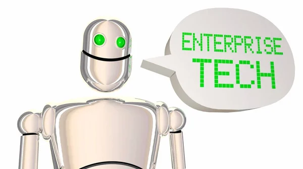 Enterprise Tech Robot Tal Bubbla Teknik Illustration — Stockfoto