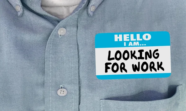 Ψάχνετε Για Εργασία Όνομα Ετικέτα Hello Αυτοκόλλητο Απεικόνιση — Φωτογραφία Αρχείου