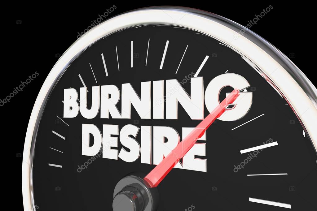 Burning Desire Speedometer Passion Wants Needs 3d Illustration
