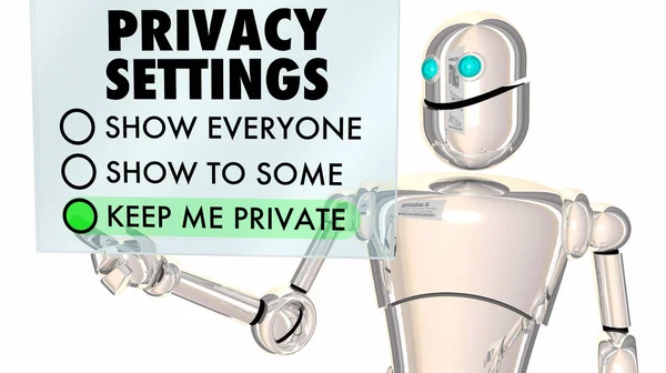 Sekretessinställningar Skydda Privat Information Illustration — Stockfoto