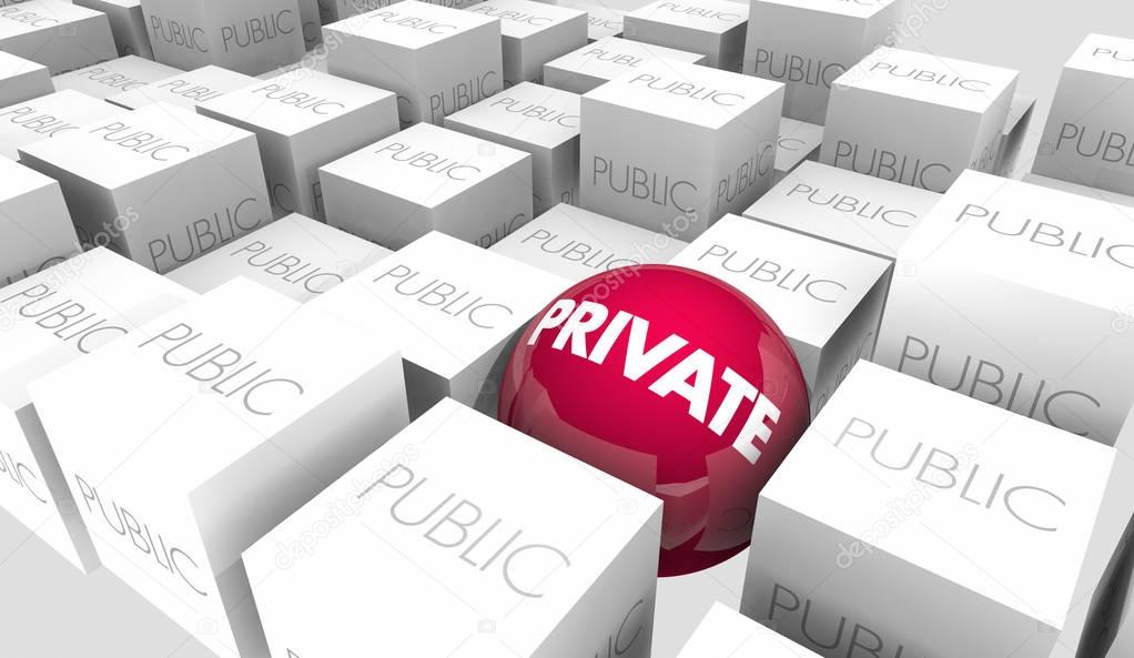 Private Vs Public Information Protect Privacy 3d Illustration